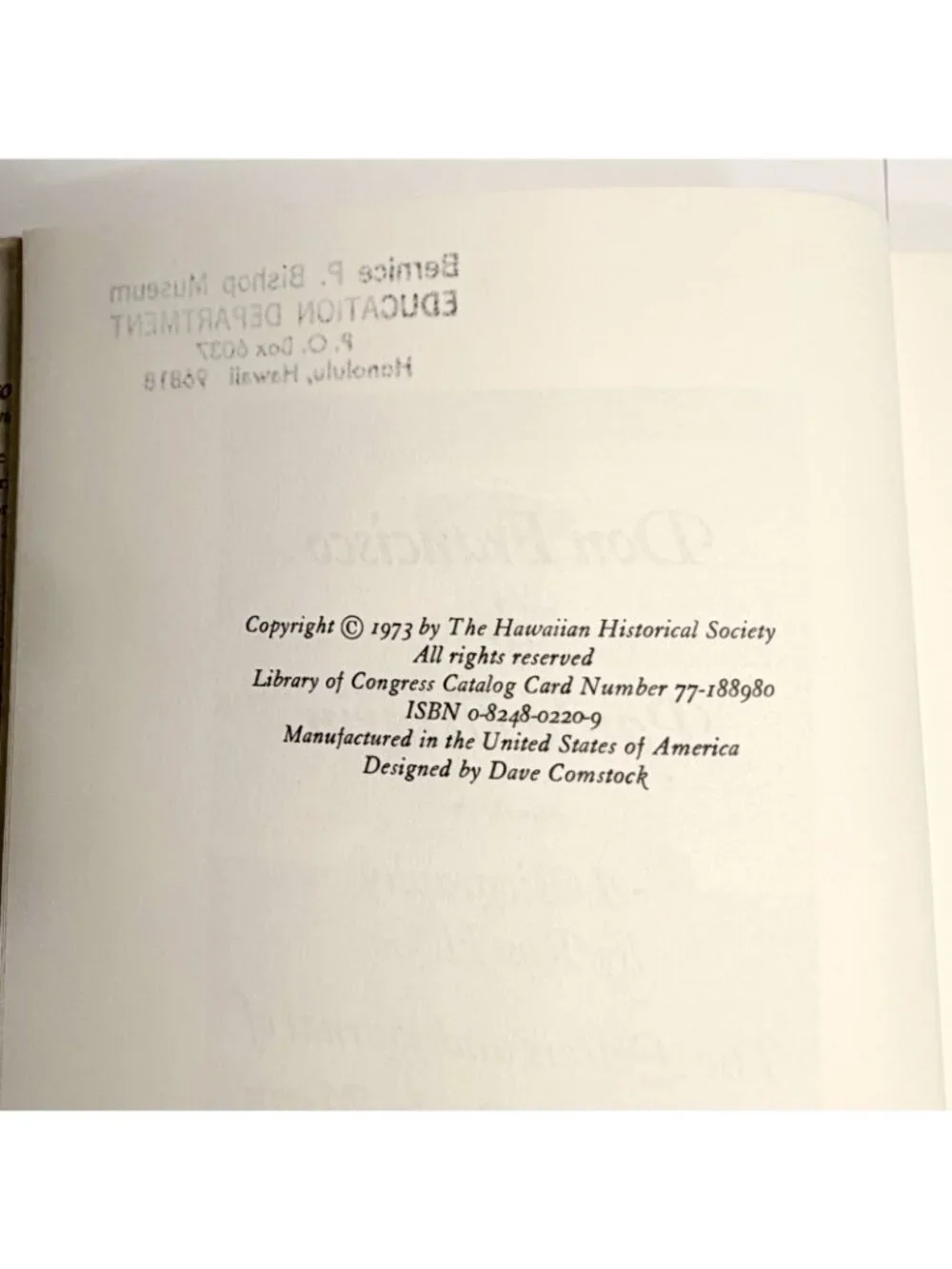 Don Francisco de Paula Marin Biography Letters and Journal 1973 Hawaiian History